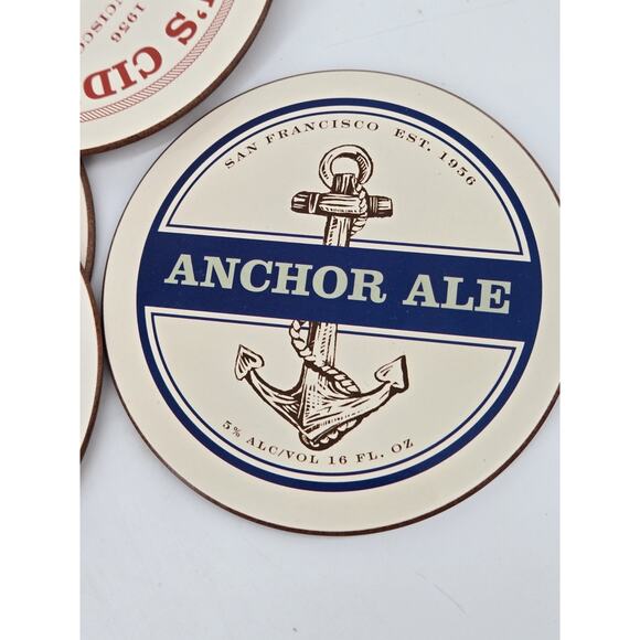 7 Breweriana Nautical Siren's Cidar And Anchor Ale Coasters Excellent - Picture 7 of 9